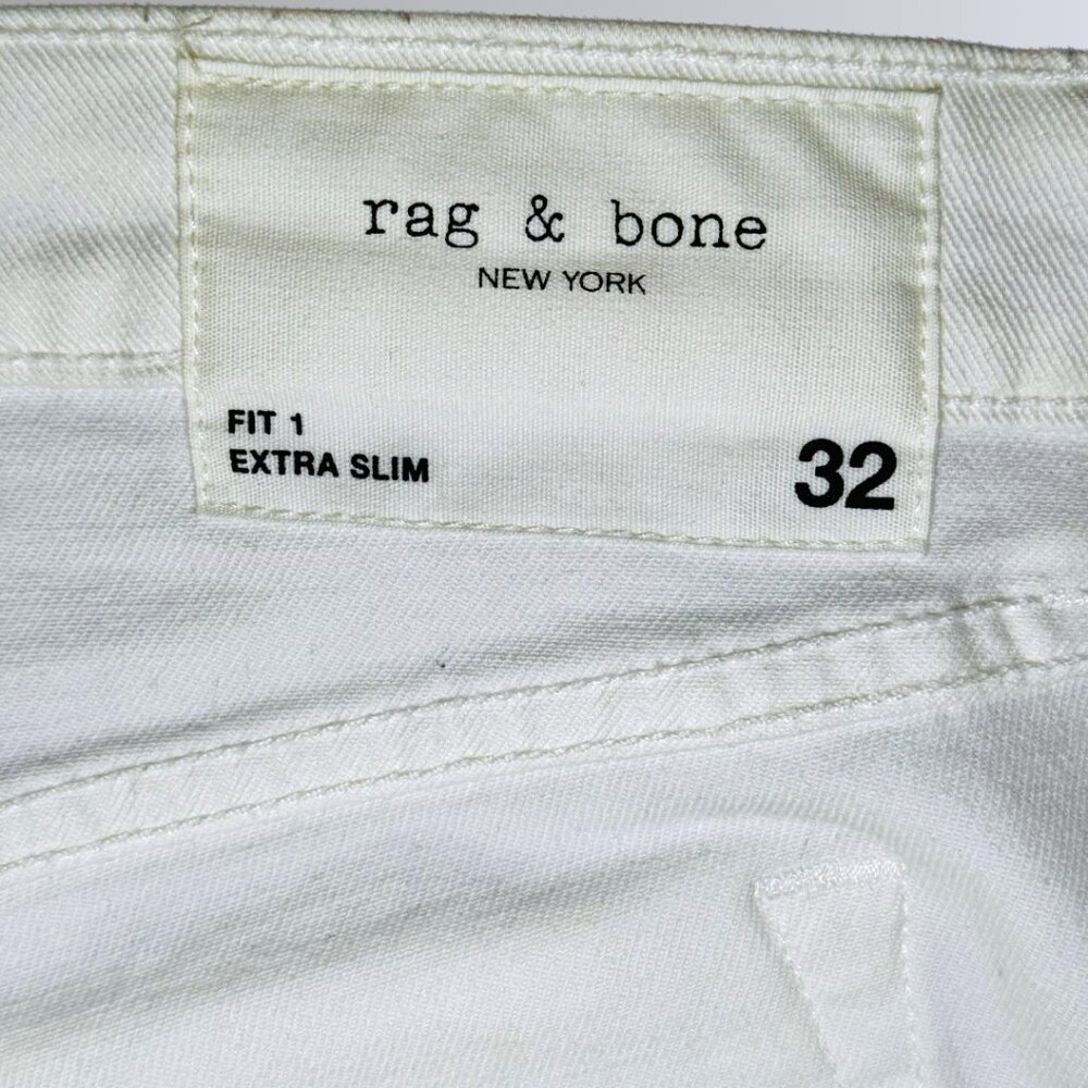 rag & bone Men's White Extra-Slim Jeans - 32 - Picture 13 of 16